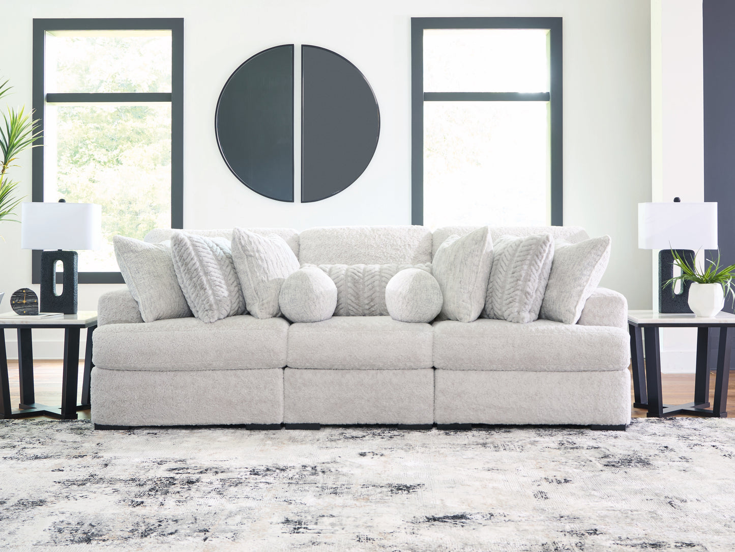Auburndale Furniture Outlet - Ashley Furniture - Cuddle Plush Sectional - RAF 3-Piece Sectional / Arctic - PC59106S5