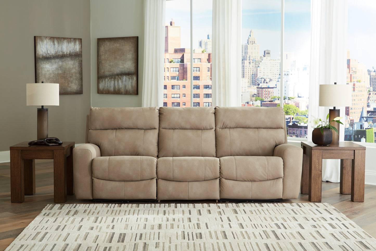 Auburndale Furniture Outlet - Ashley Furniture - Next-Gen DuraPella Sectional - 3-Piece Power Reclining Sectional Sofa / Sand - 61004S2