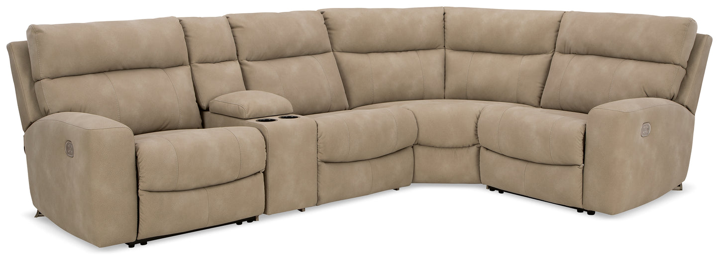Auburndale Furniture Outlet - Ashley Furniture - Next-Gen DuraPella Sectional - 5-Piece Power Reclining Sectional / Sand - 61004S5