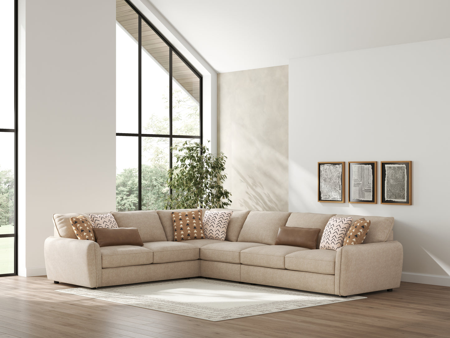 Auburndale Furniture Outlet - Ashley Furniture - Seyler Sectional - LAF 4-Piece Sectional / Sand - 61405S2