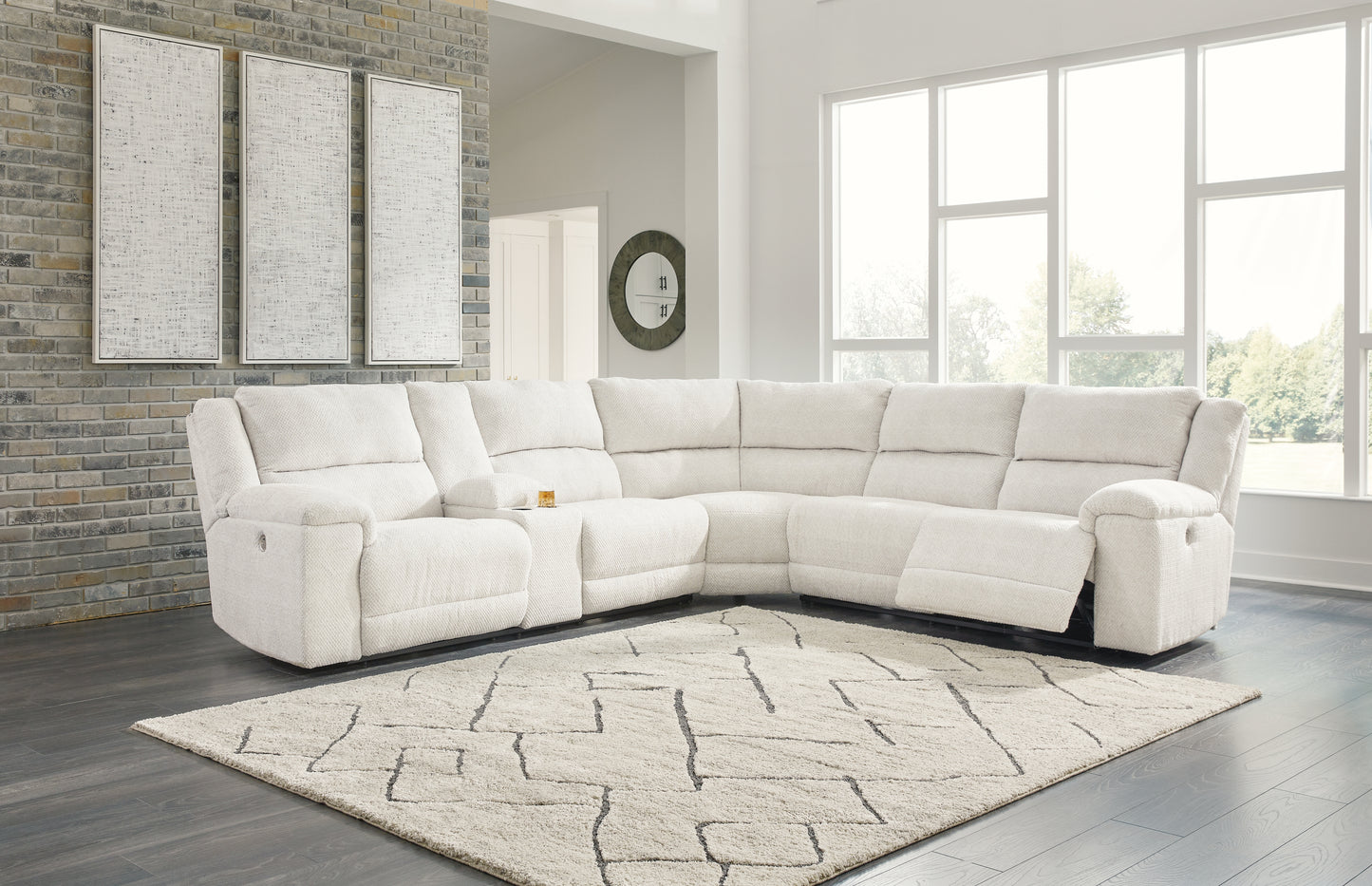 Auburndale Furniture Outlet - Ashley Furniture - Keensburg Sectional - 3-Piece Power Reclining Sectional / Linen - 61807S1