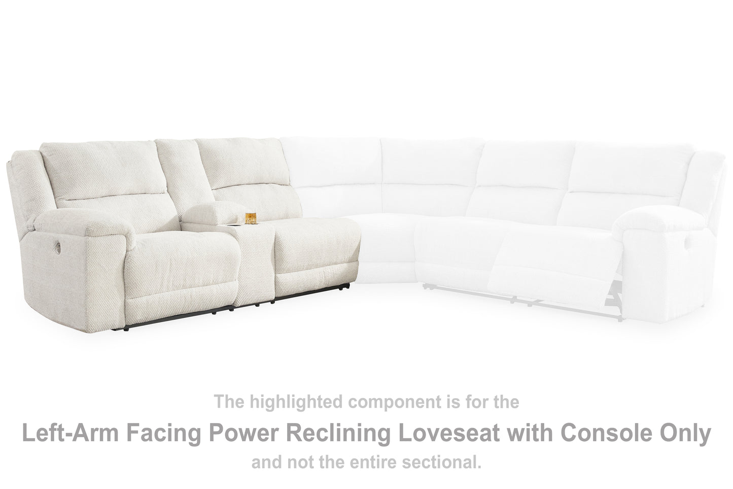 Auburndale Furniture Outlet - Ashley Furniture - Keensburg Sectional - LAF DBL REC PWR CON Loveseat / Linen - 6180701
