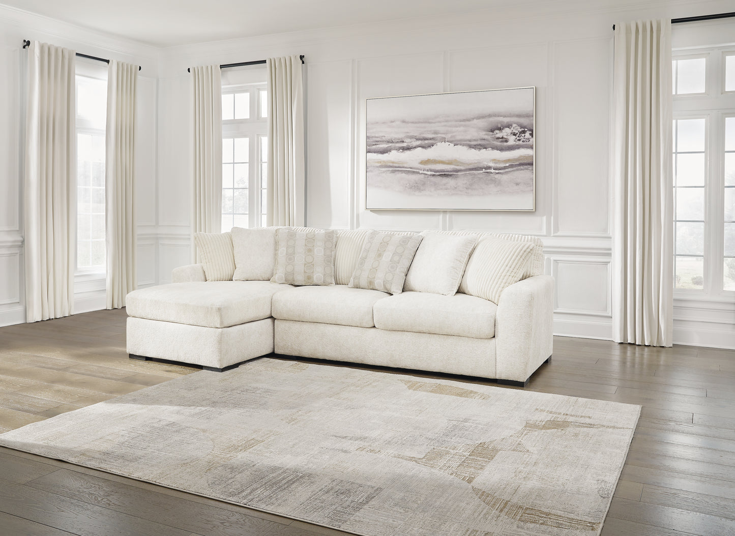 Auburndale Furniture Outlet - Ashley Furniture - Chessington Sectional - RAF 2-Piece Sectional with Chaise / Ivory - 61904S1