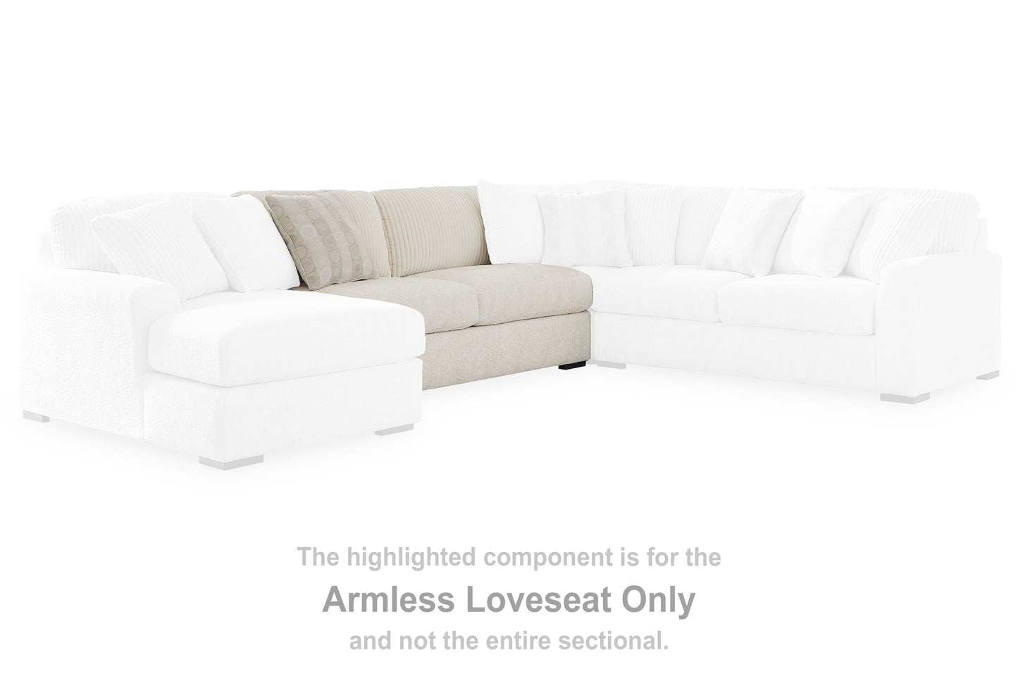 Auburndale Furniture Outlet - Ashley Furniture - Chessington Sectional - Armless Loveseat / Ivory - 6190434