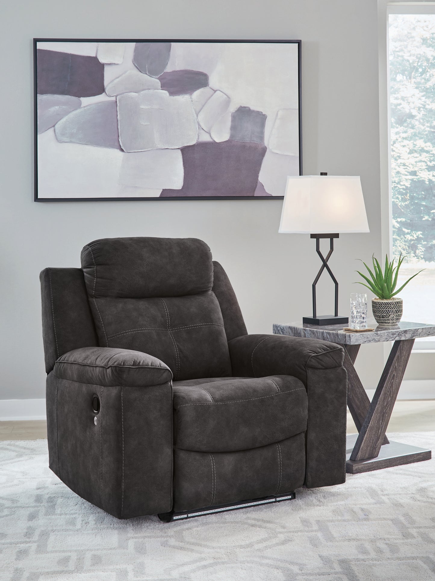 Auburndale Furniture Outlet - Ashley Furniture - Brysonview Living Room - Zero Wall Recliner / Charcoal - 6360529