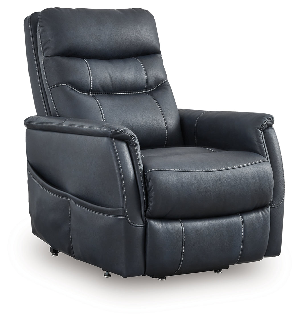 Auburndale Furniture Outlet - Ashley Furniture - Strawbill Living Room - Power Lift Recliner / Sapphire - 6391012