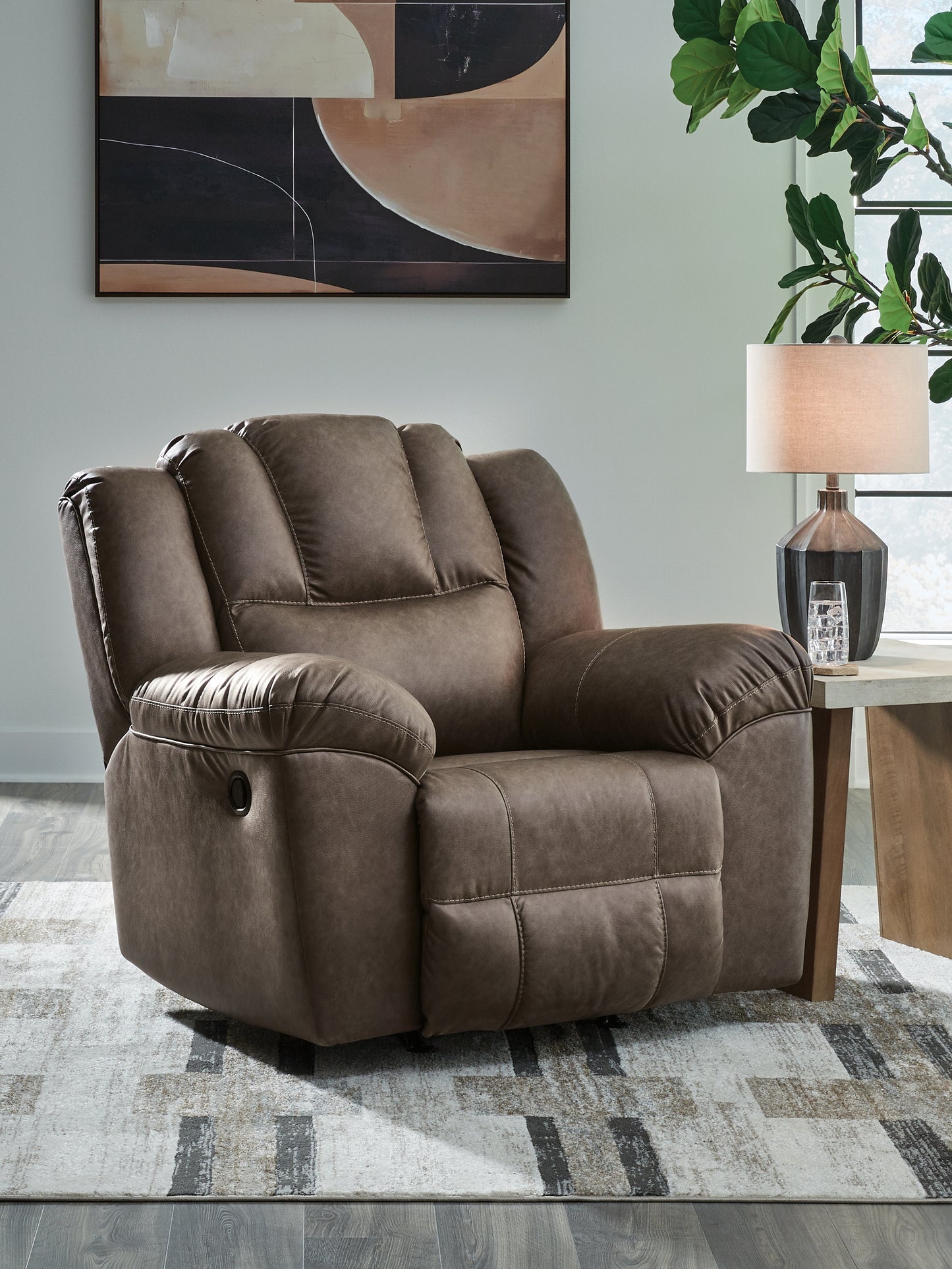 Auburndale Furniture Outlet - Ashley Furniture - Lowilla Living Room - Rocker Recliner / Driftwood - PC6450625