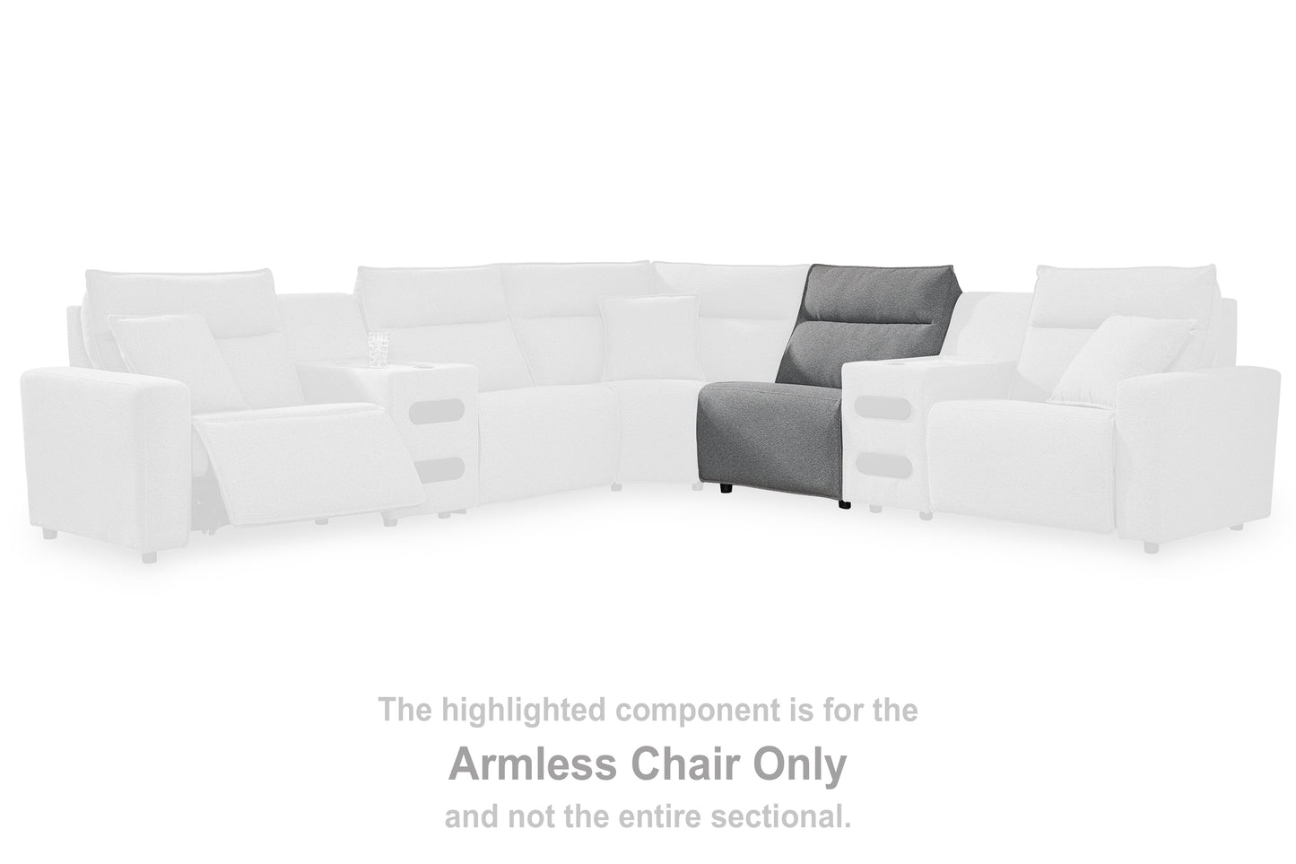 Auburndale Furniture Outlet - Ashley Furniture - ModMax II Sectional - Armless Chair / Salt and Pepper - 6590646