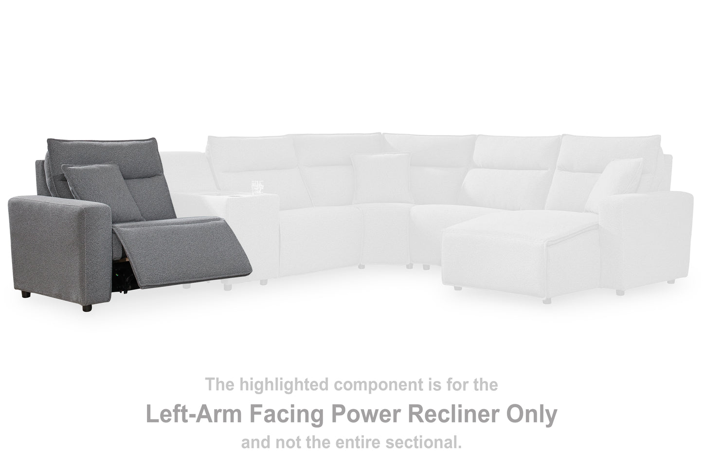 Auburndale Furniture Outlet - Ashley Furniture - ModMax II Sectional - LAF Zero Wall Power Recliner / Salt and Pepper - 6590658