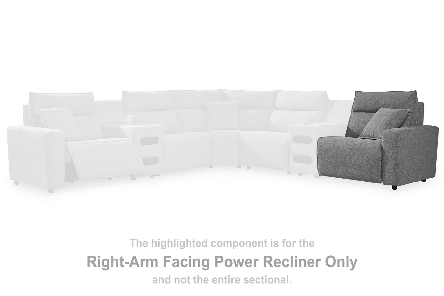 Auburndale Furniture Outlet - Ashley Furniture - ModMax II Sectional - RAF Zero Wall Power Recliner / Salt and Pepper - 6590662