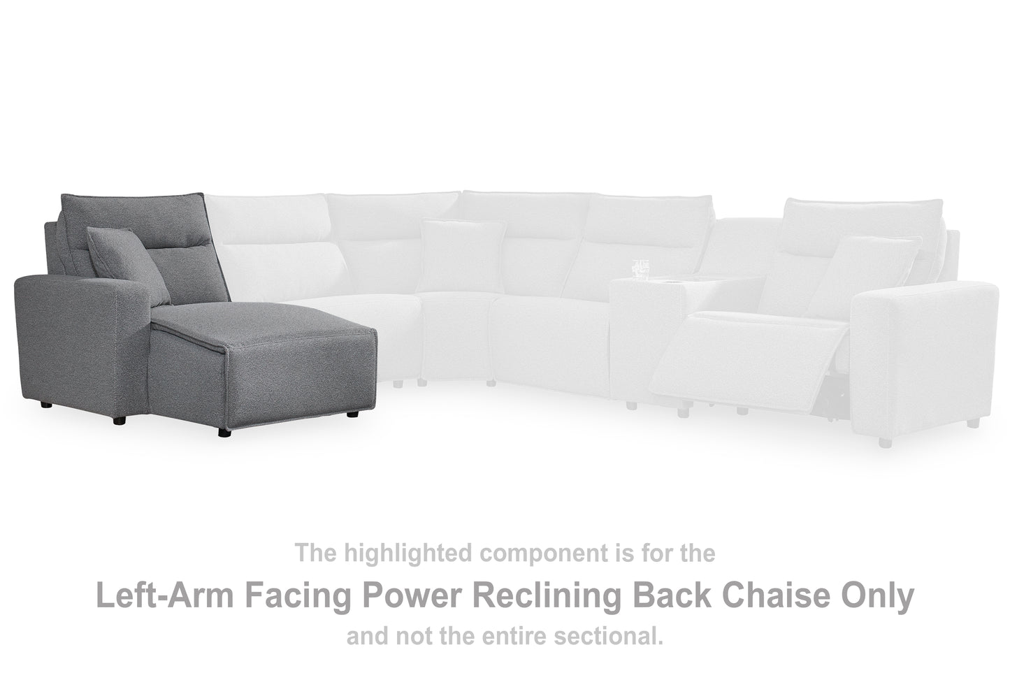 Auburndale Furniture Outlet - Ashley Furniture - ModMax II Sectional - LAF Press Back Power Chaise / Salt and Pepper - 6590679
