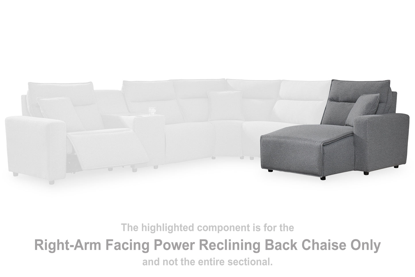 Auburndale Furniture Outlet - Ashley Furniture - ModMax II Sectional - RAF Press Back Power Chaise / Salt and Pepper - 6590697