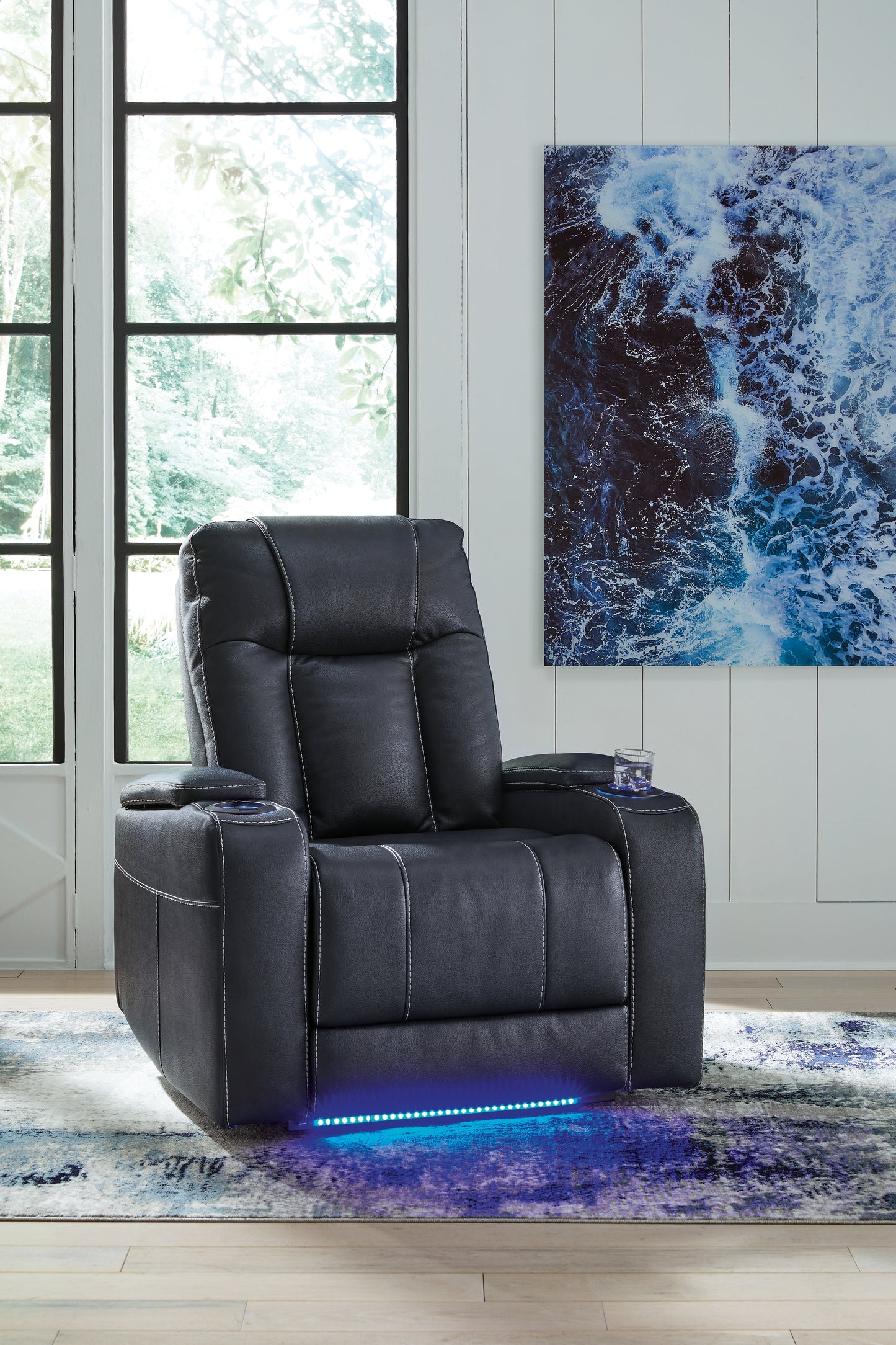 Auburndale Furniture Outlet - Ashley Furniture - Feazada Living Room - PWR Recliner/ADJ Headrest / Shadow - 6620513
