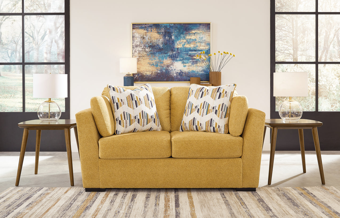 Auburndale Furniture Outlet - Ashley Furniture - Keerwick Living Room - Loveseat / Sunflower - 6750635