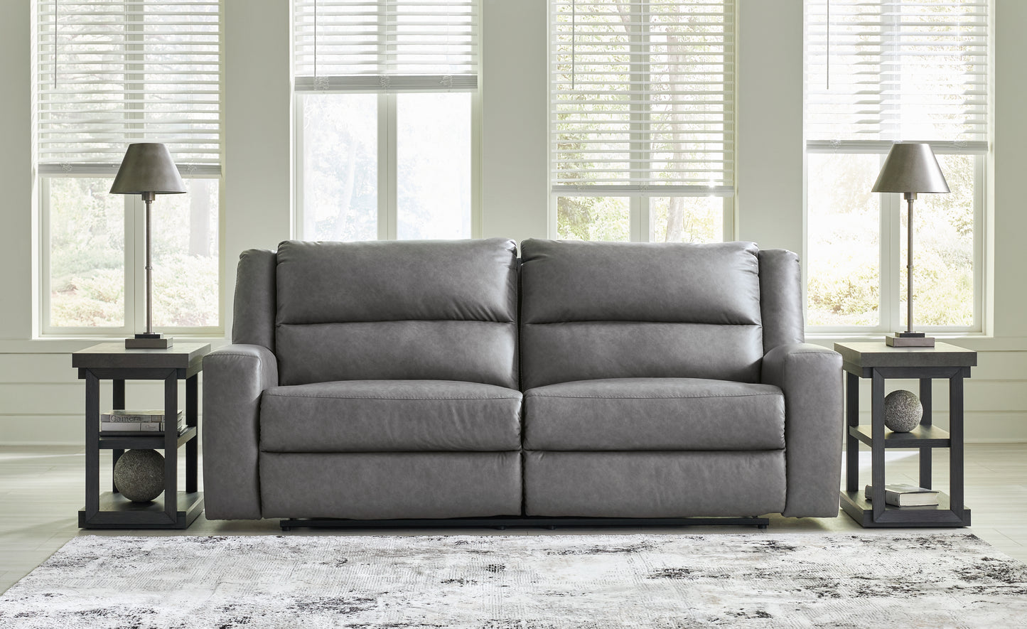 Auburndale Furniture Outlet - Ashley Furniture - Brixworth Living Room - 2 Seat Reclining Sofa / Slate - 6910681