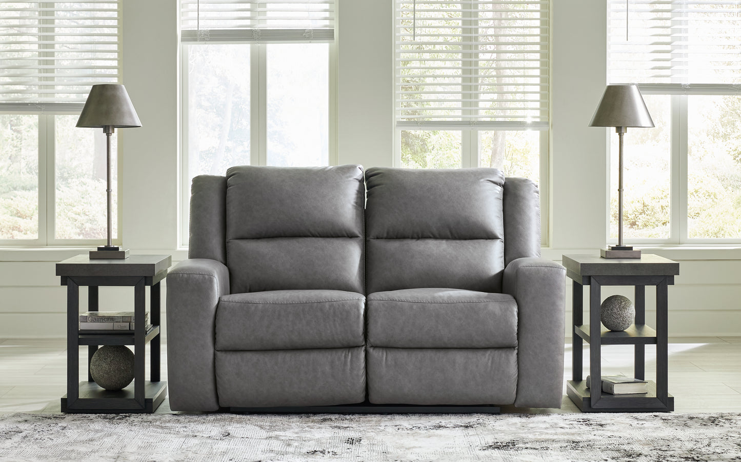 Auburndale Furniture Outlet - Ashley Furniture - Brixworth Living Room - Reclining Loveseat / Slate - 6910686