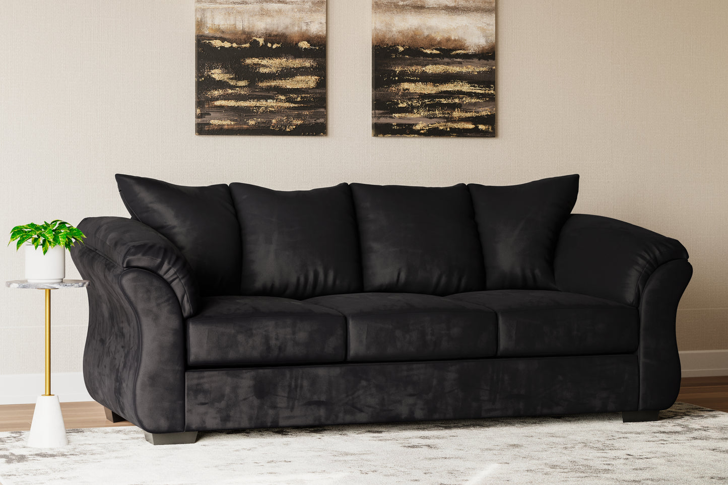 Auburndale Furniture Outlet - Ashley Furniture - Darcy Living Room - Sofa / Black - 7500838