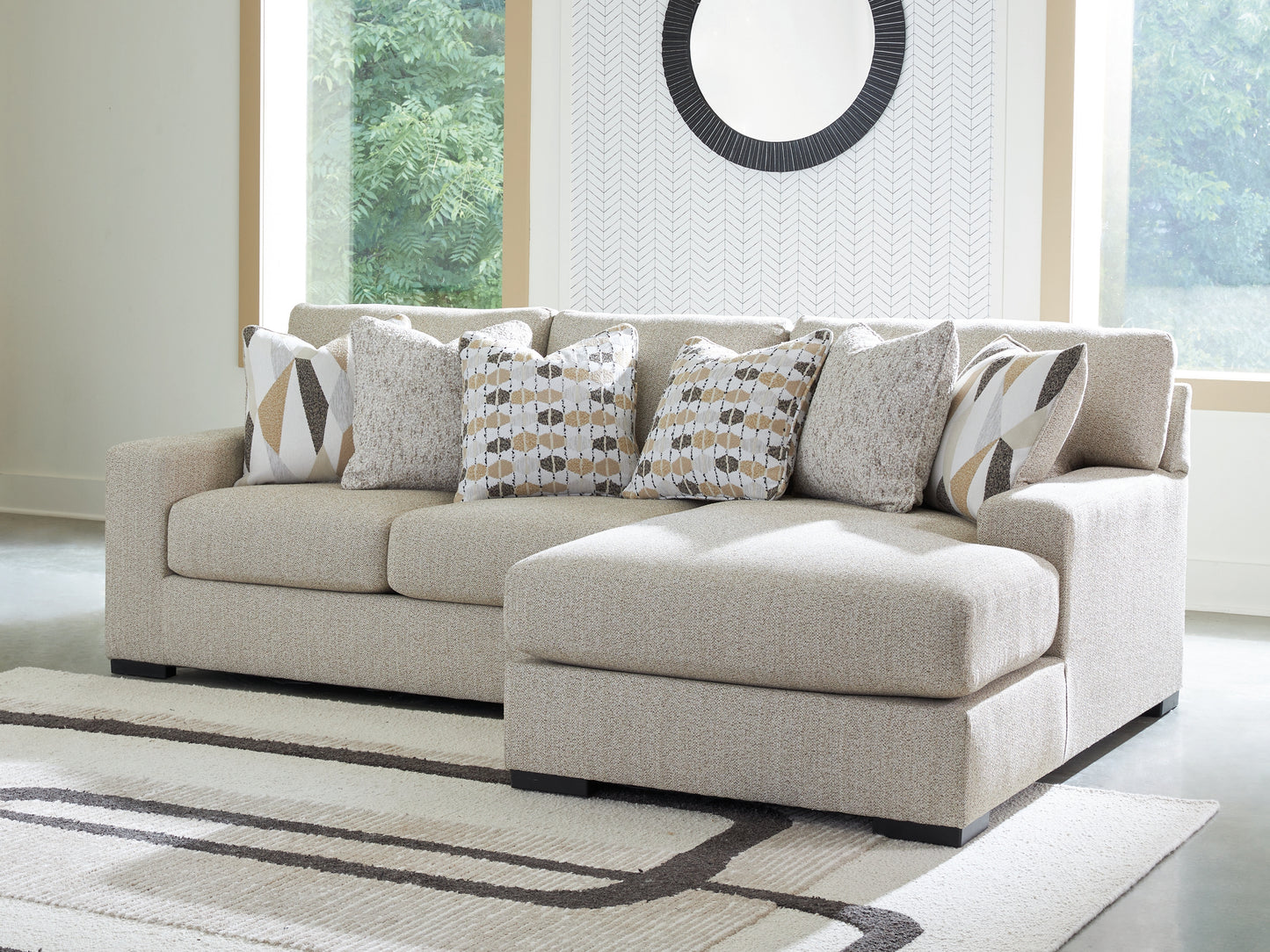 Auburndale Furniture Outlet - Ashley Furniture - Laurelgrove Sectional - RAF 2-Piece Sectional Sofa Chaise / Pebble - 75105S3