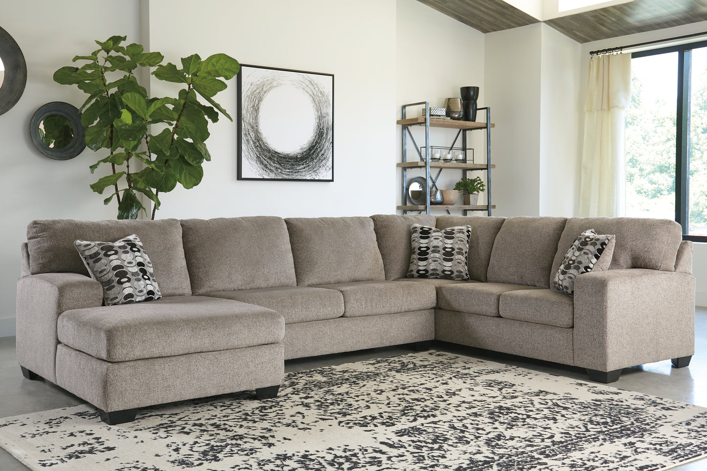 Auburndale Furniture Outlet - Ashley Furniture - Ballinasloe Sectional - RAF 3-Piece Sectional with Chaise / Smoke - 80703S1