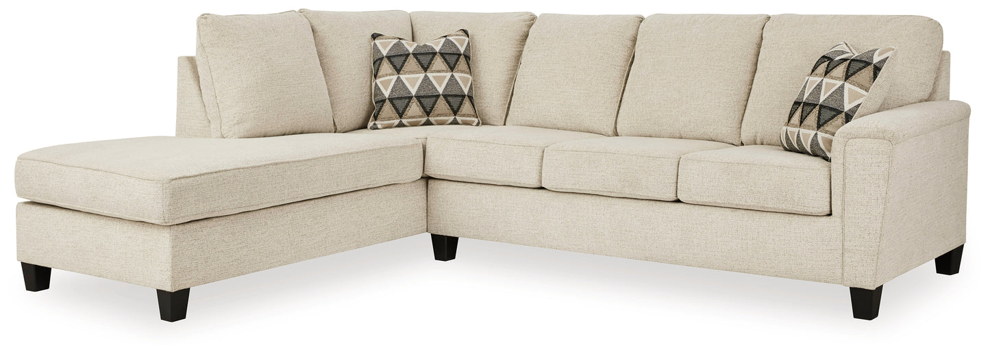 Auburndale Furniture Outlet - Ashley Furniture - Abinger Sectional - RAF 2-Piece Sleeper Sectional with Chaise / Natural - 83904S3
