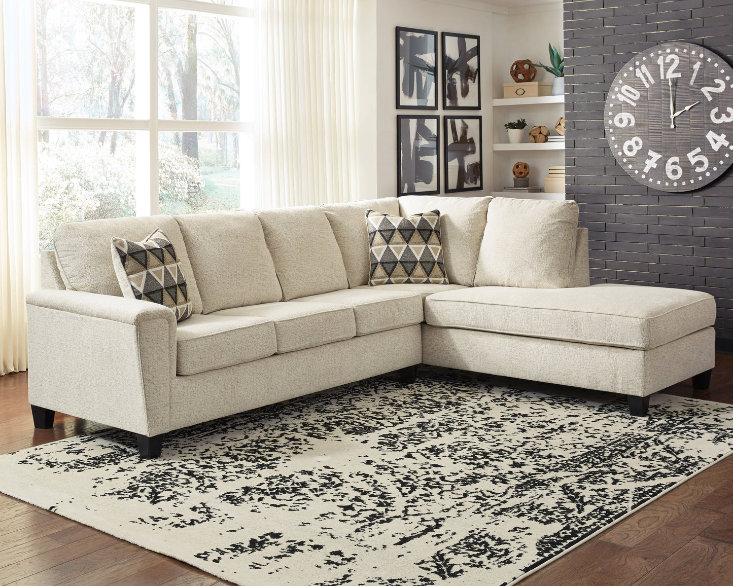 Auburndale Furniture Outlet - Ashley Furniture - Abinger Sectional - LAF 2-Piece Sectional with Chaise / Natural - 83904S2