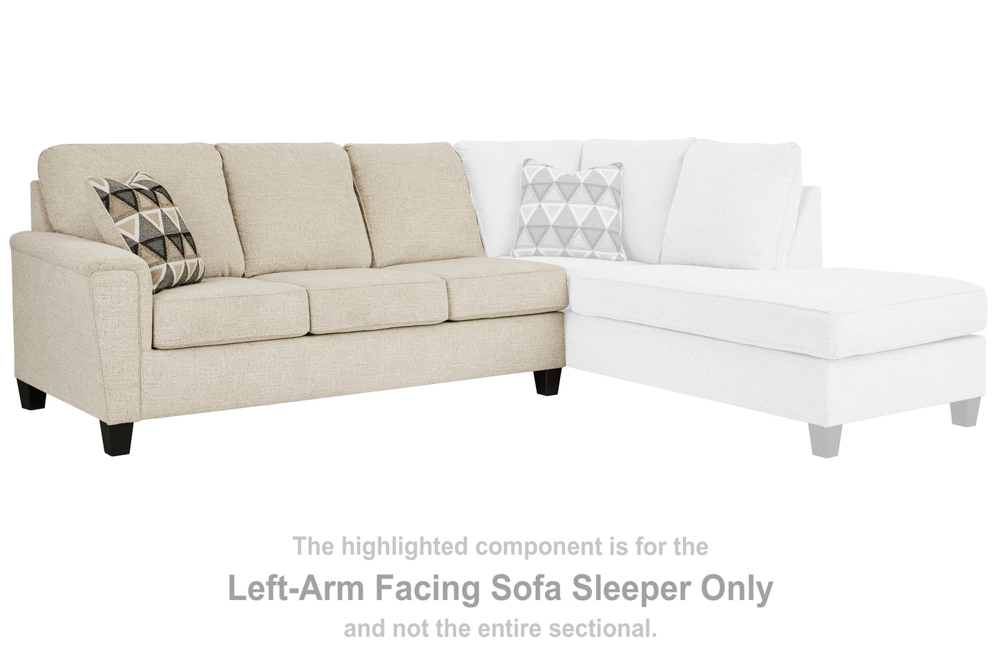Auburndale Furniture Outlet - Ashley Furniture - Abinger Sectional - LAF Sofa Sleeper / Natural - 8390469