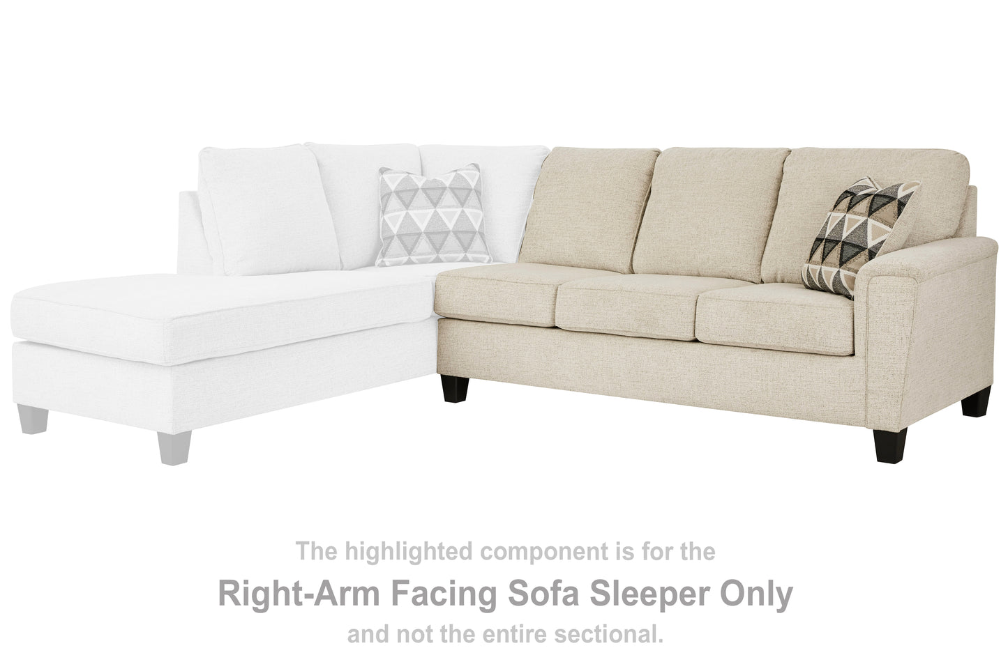 Auburndale Furniture Outlet - Ashley Furniture - Abinger Sectional - RAF Sofa Sleeper / Natural - 8390470