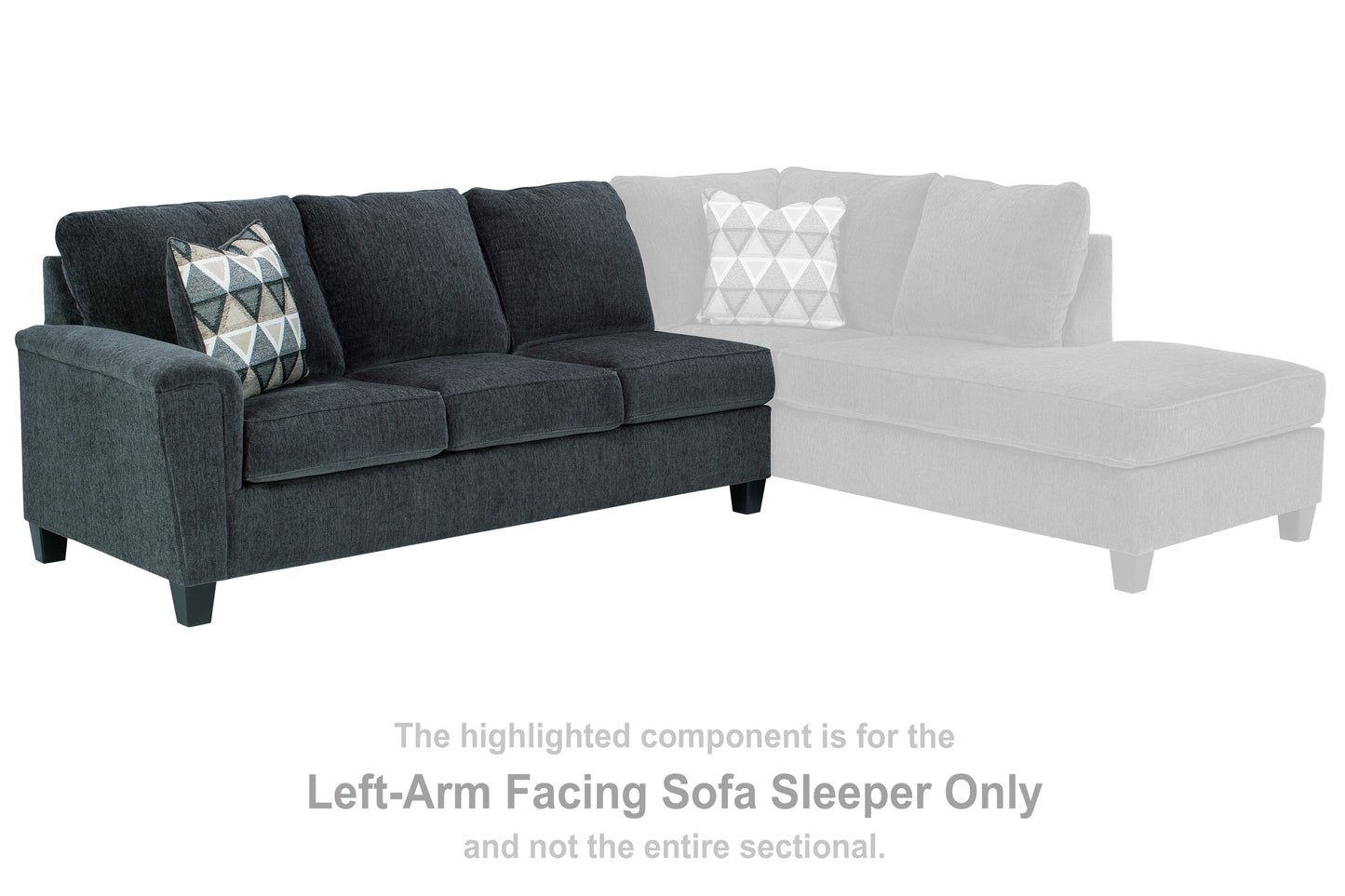 Auburndale Furniture Outlet - Ashley Furniture - Abinger Sectional - LAF Sofa Sleeper / Smoke - 8390569
