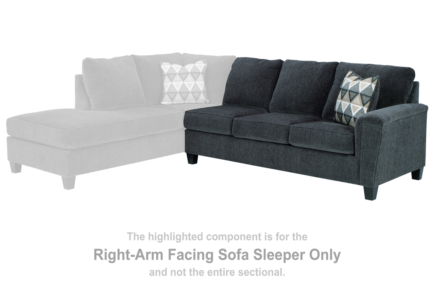 Auburndale Furniture Outlet - Ashley Furniture - Abinger Sectional - RAF Sofa Sleeper / Smoke - 8390570