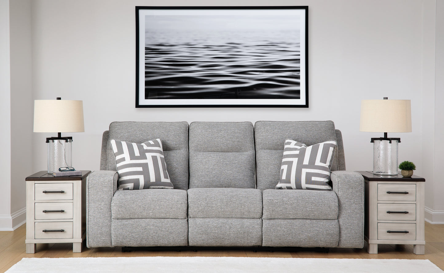 Auburndale Furniture Outlet - Ashley Furniture - Biscoe Living Room - PWR Recliner/ADJ Headrest / Pewter - 9050313