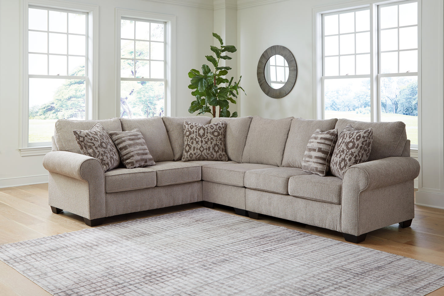 Auburndale Furniture Outlet - Ashley Furniture - Claireah Sectional - LAF 3-Piece Sectional / Umber - 90603S3