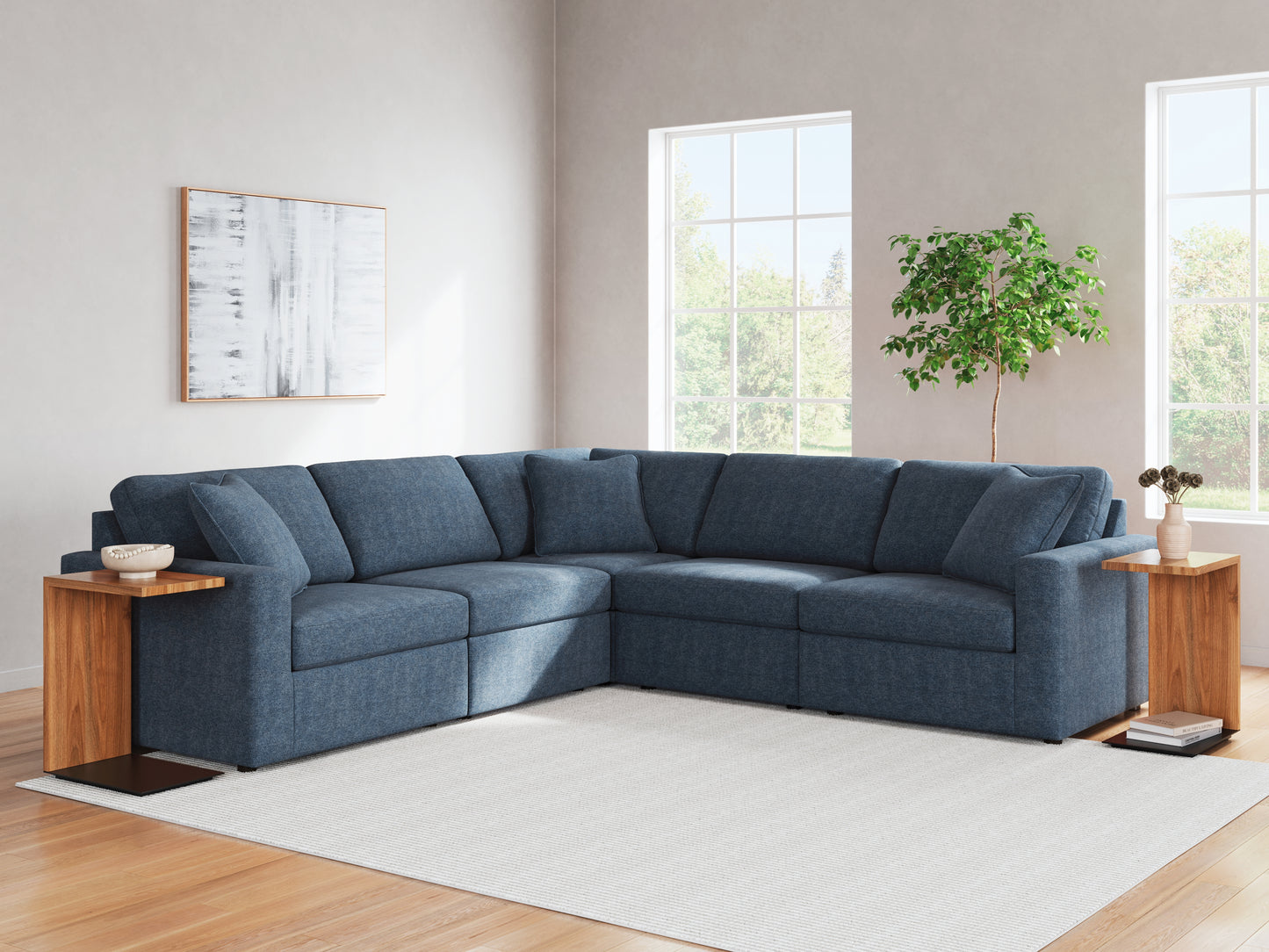 Auburndale Furniture Outlet - Ashley Furniture - Modmax Sectional - RAF 5-Piece Sectional / Ink - 92101S6
