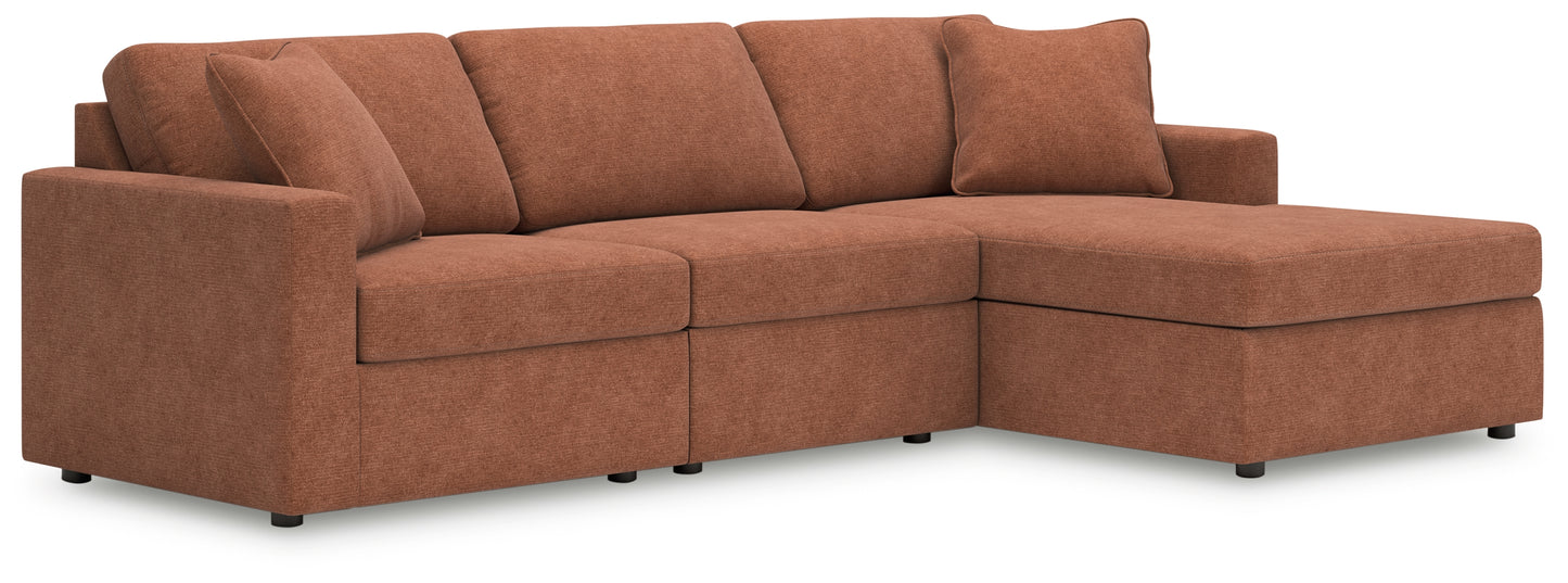 Auburndale Furniture Outlet - Ashley Furniture - Modmax Sectional - RAF 3-Piece Sectional with Chaise / Spice - 92102S18