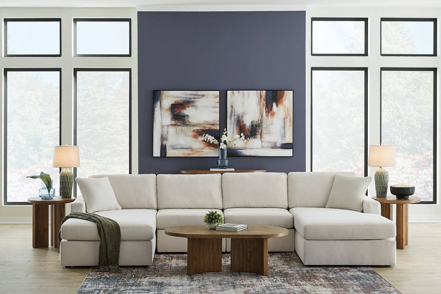Auburndale Furniture Outlet - Ashley Furniture - Modmax Sectional - RAF 4-Piece Sectional with Chaise / Oyster - 92103S19