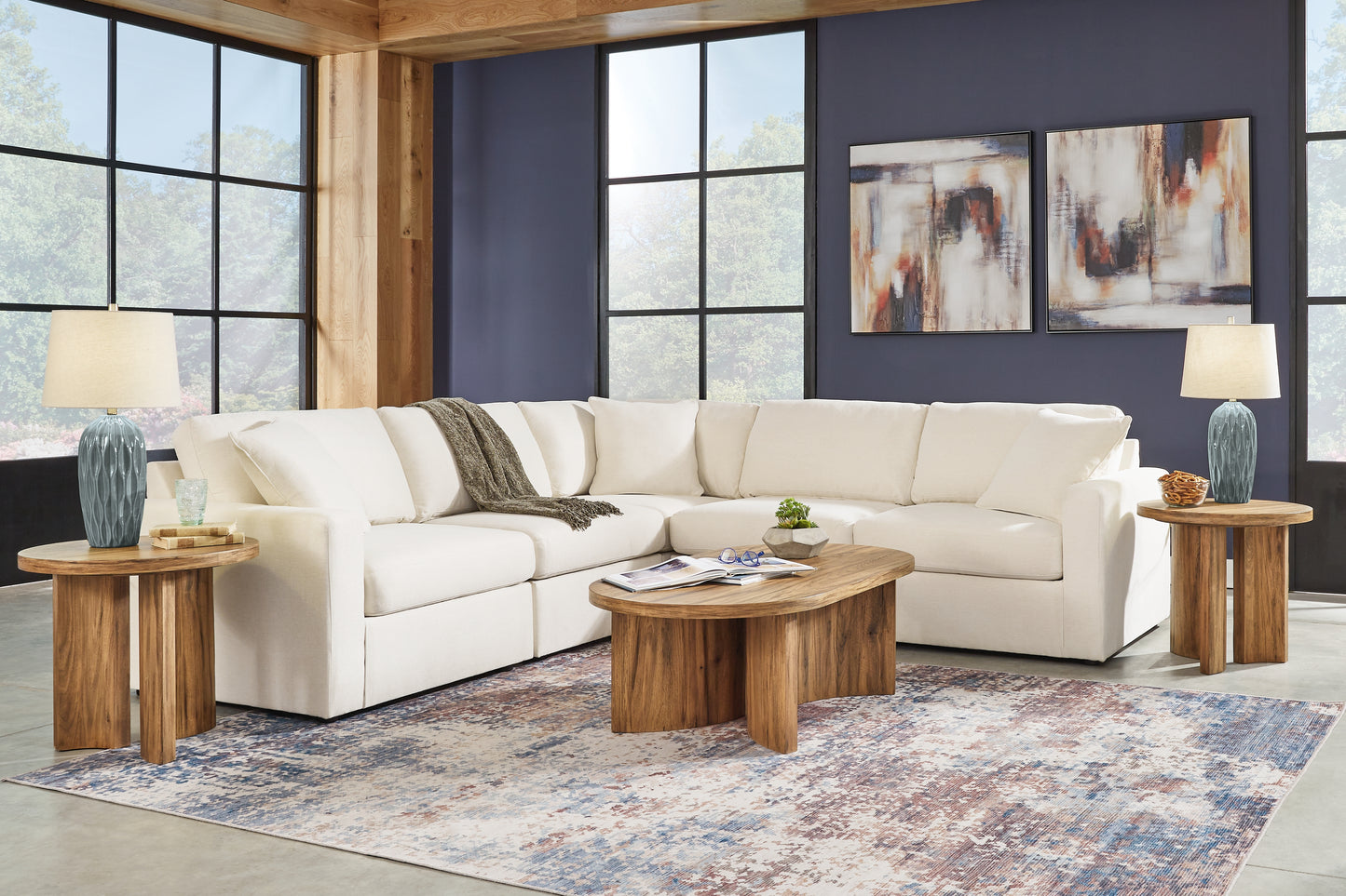 Auburndale Furniture Outlet - Ashley Furniture - Modmax Sectional - RAF 5-Piece Sectional / Oyster - 92103S6