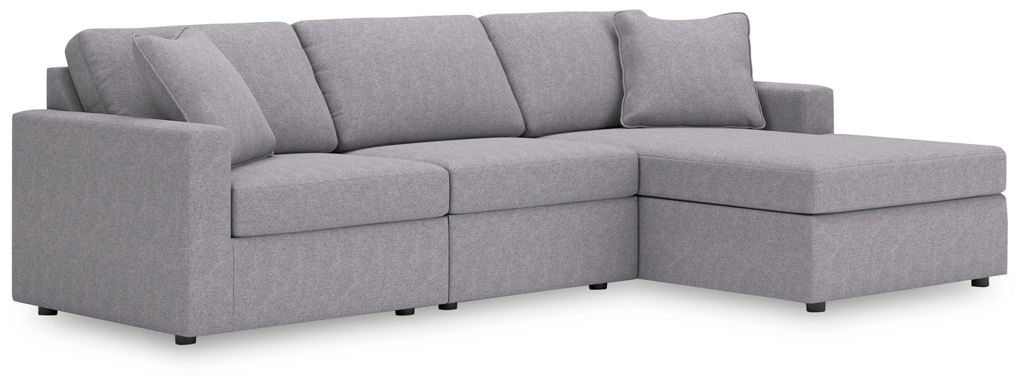 Auburndale Furniture Outlet - Ashley Furniture - Modmax Sectional - RAF 3-Piece Sectional with Chaise / Granite - 92104S18