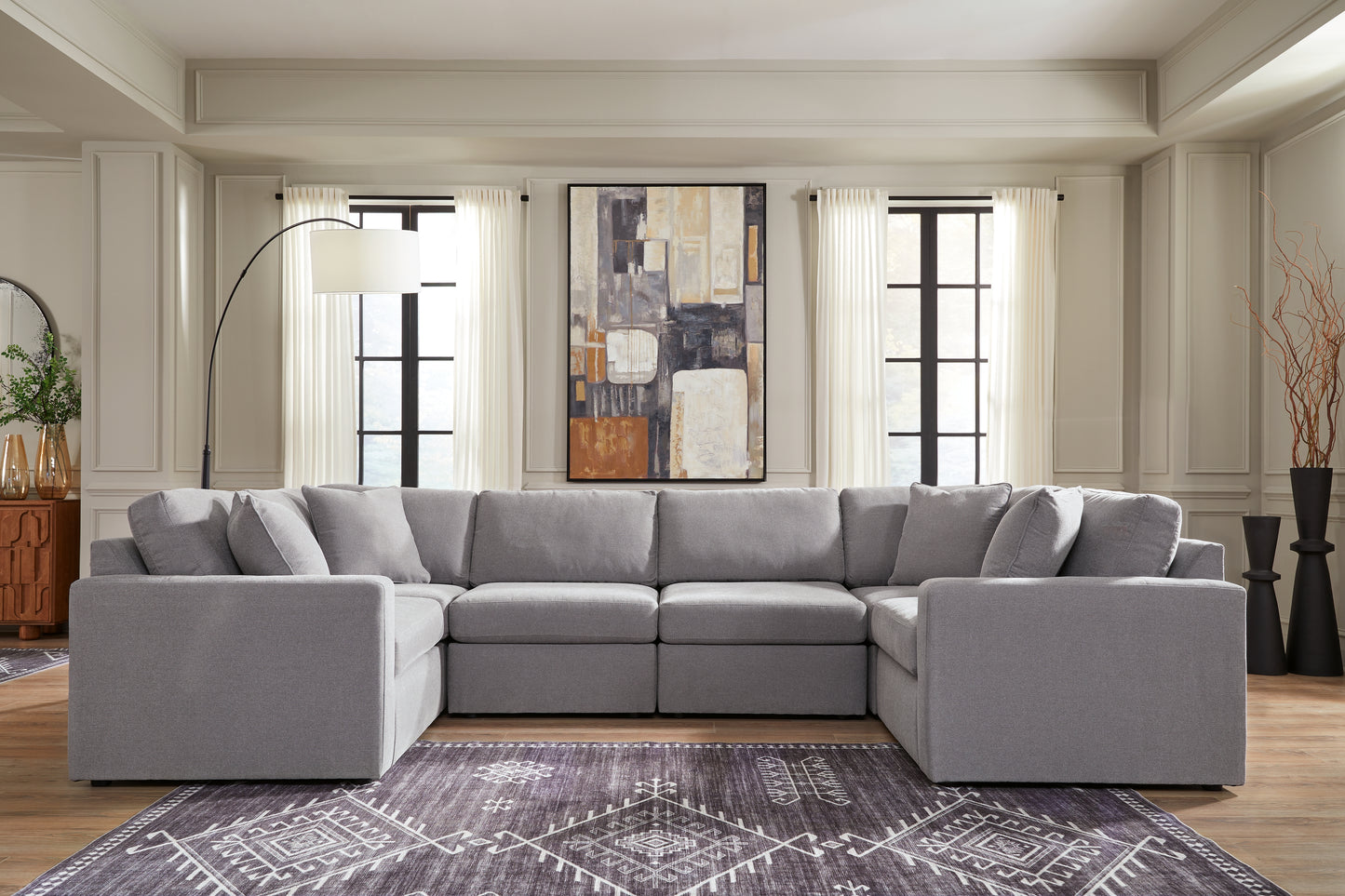Auburndale Furniture Outlet - Ashley Furniture - Modmax Sectional - RAF 6-Piece Sectional / Granite - 92104S8