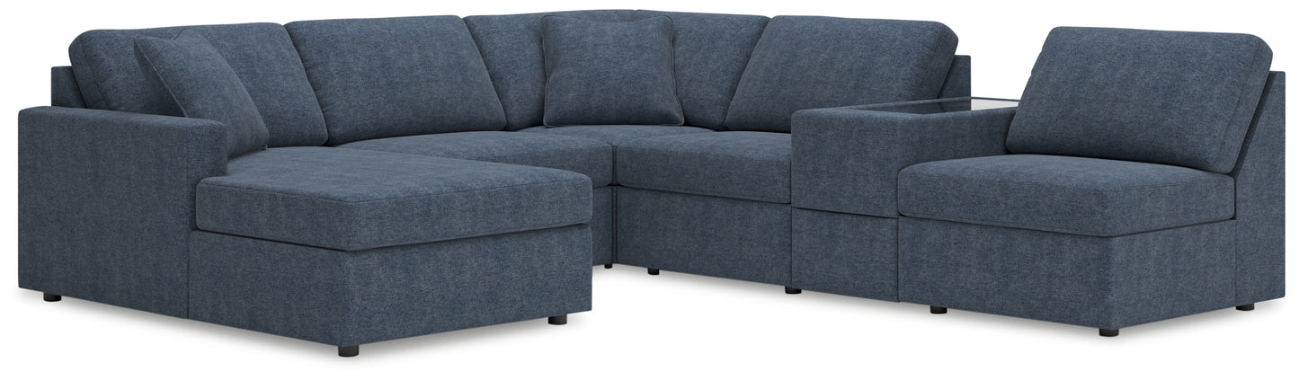 Auburndale Furniture Outlet - Ashley Furniture - Modmax Sectional - RAF 6-Piece Sectional with Chaise / Ink - 92121S21