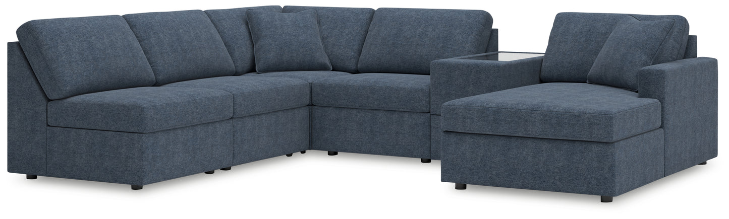 Auburndale Furniture Outlet - Ashley Furniture - Modmax Sectional - 6-Piece Sectional with Chaise and Storage Console / Ink - 92121S22