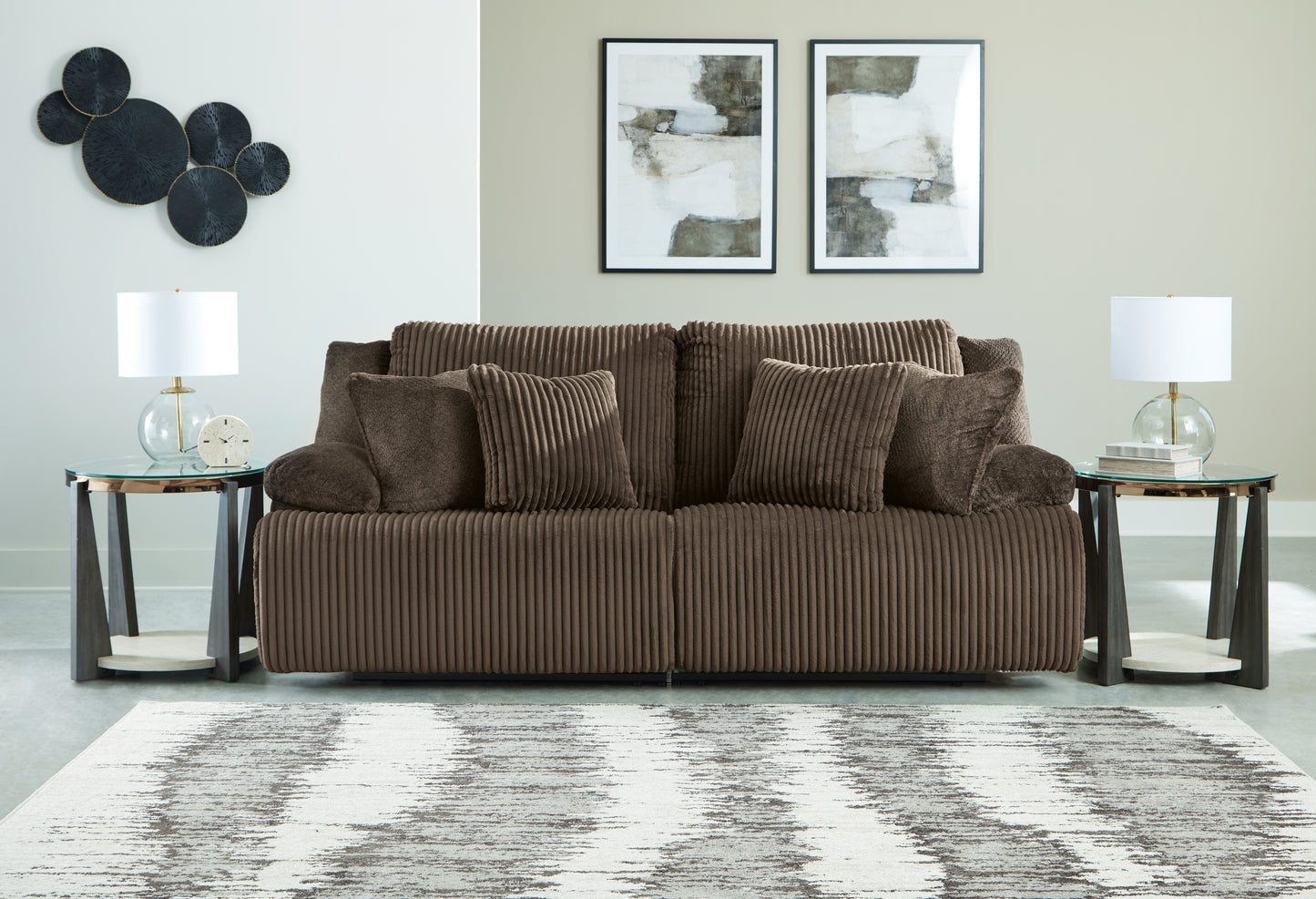 Auburndale Furniture Outlet - Ashley Furniture - Top Tier Sectional - 2-Piece Sectional Loveseat / Chocolate - 92705S9