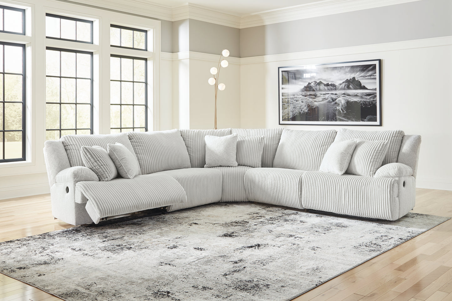 Auburndale Furniture Outlet - Ashley Furniture - Top Tier Sectional - 5-Piece Reclining Sectional / Alloy - 92706S3