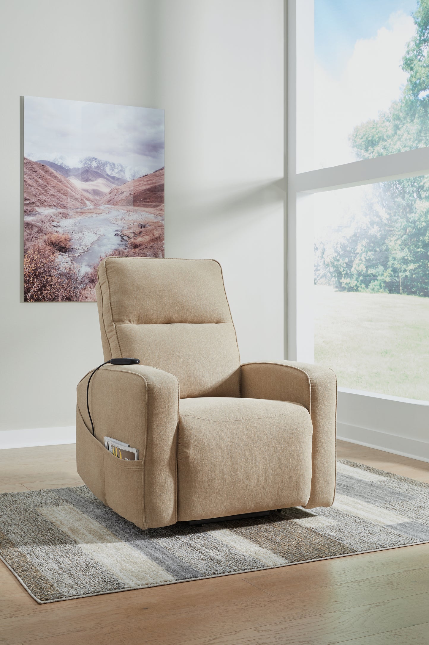 Auburndale Furniture Outlet - Ashley Furniture - Starganza Living Room - Power Lift Recliner / Taupe - 9370312