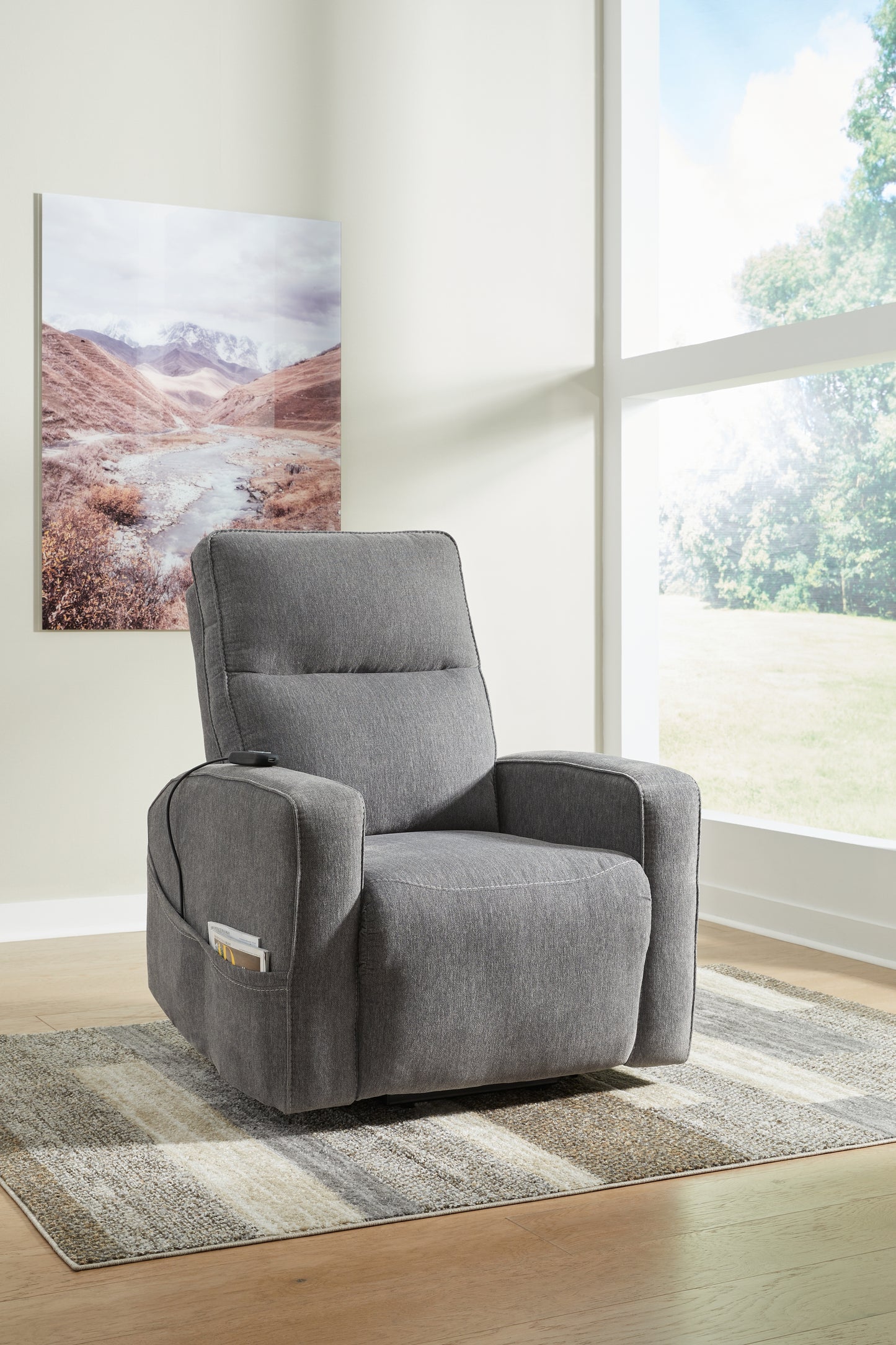 Auburndale Furniture Outlet - Ashley Furniture - Starganza Living Room - Power Lift Recliner / Taupe - 9370312