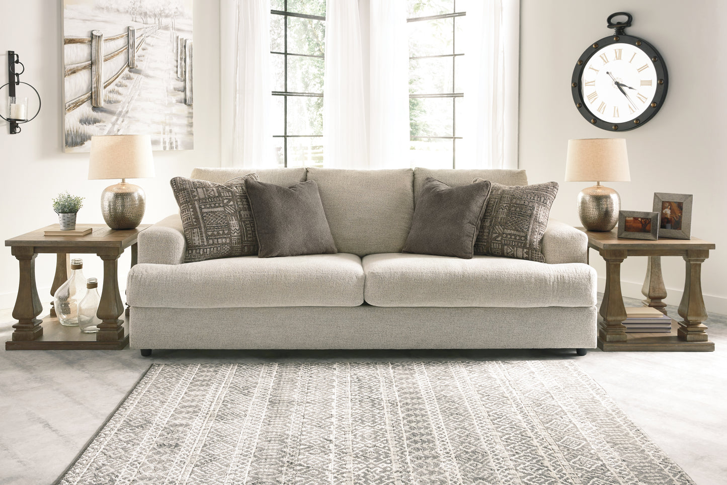 Auburndale Furniture Outlet - Ashley Furniture - Soletren Living Room - Sofa / Stone - 9510438