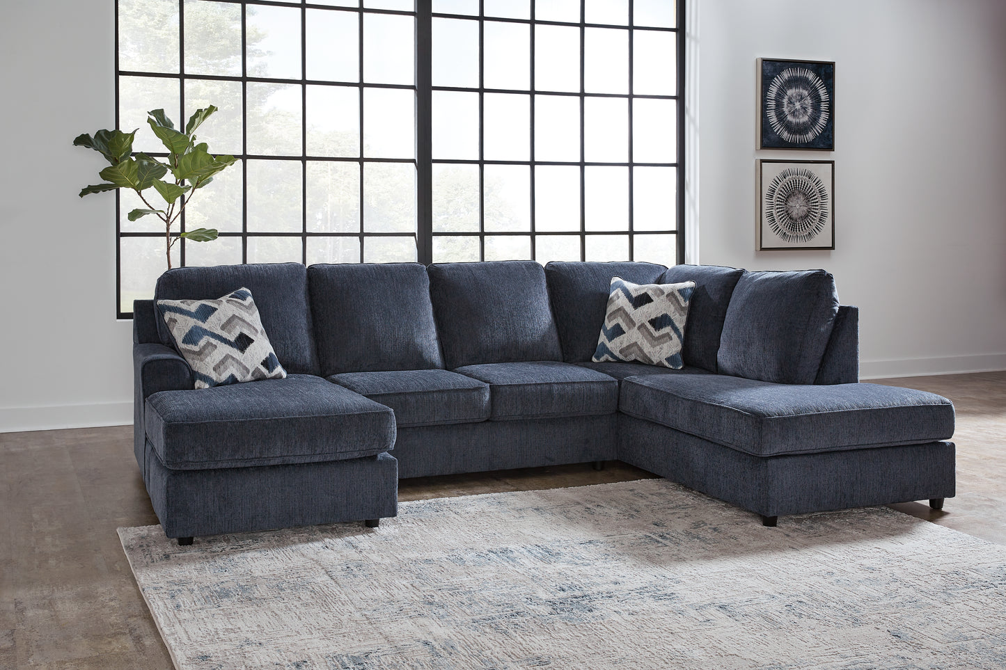 Auburndale Furniture Outlet - Ashley Furniture - Albar Place Sectional - LAF 2-Piece Sectional / Cobalt - 95302S1