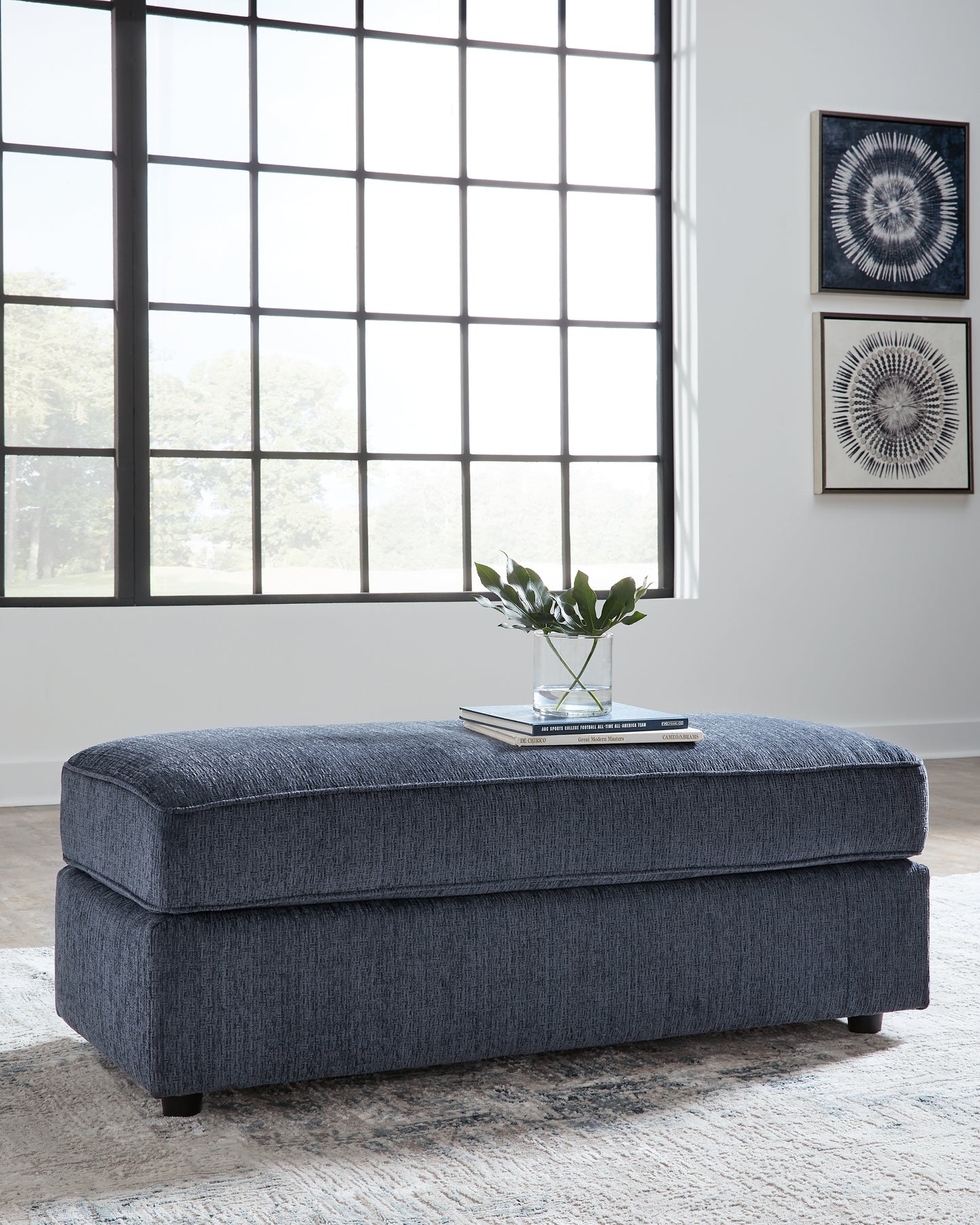 Auburndale Furniture Outlet - Ashley Furniture - Albar Place Living Room - Oversized Accent Ottoman / Cobalt - 9530208