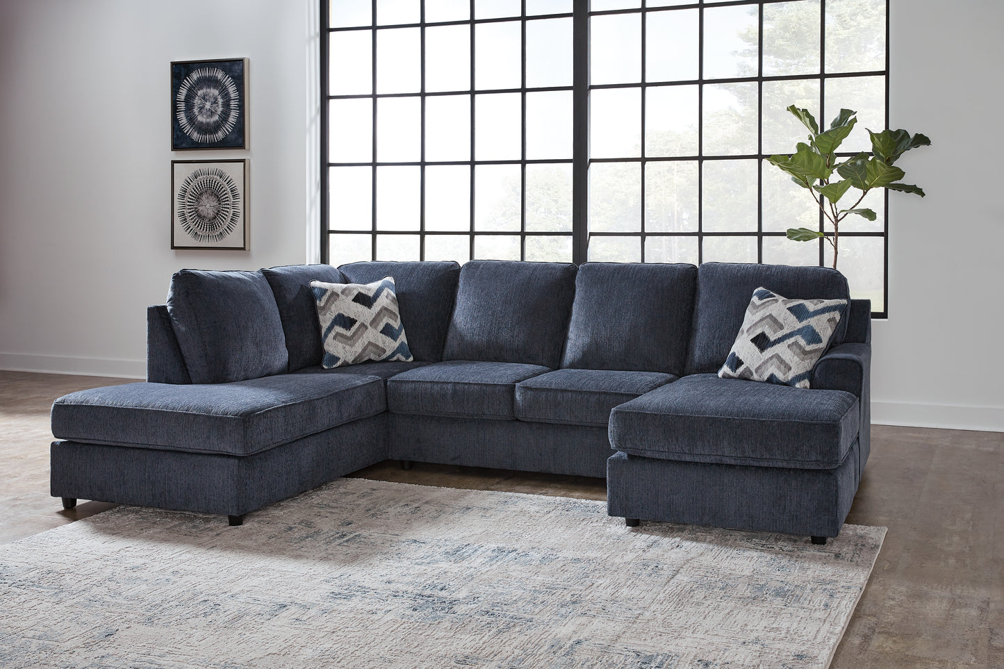 Auburndale Furniture Outlet - Ashley Furniture - Albar Place Sectional - LAF 2-Piece Sectional / Cobalt - 95302S1