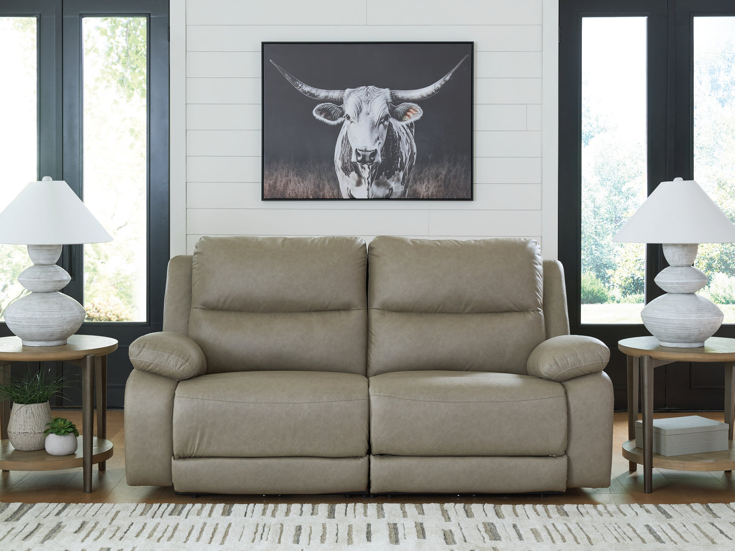 Auburndale Furniture Outlet - Ashley Furniture - Narwhal Place Sectional - 2-Piece Reclining Loveseat / Pebble - PC99201S21