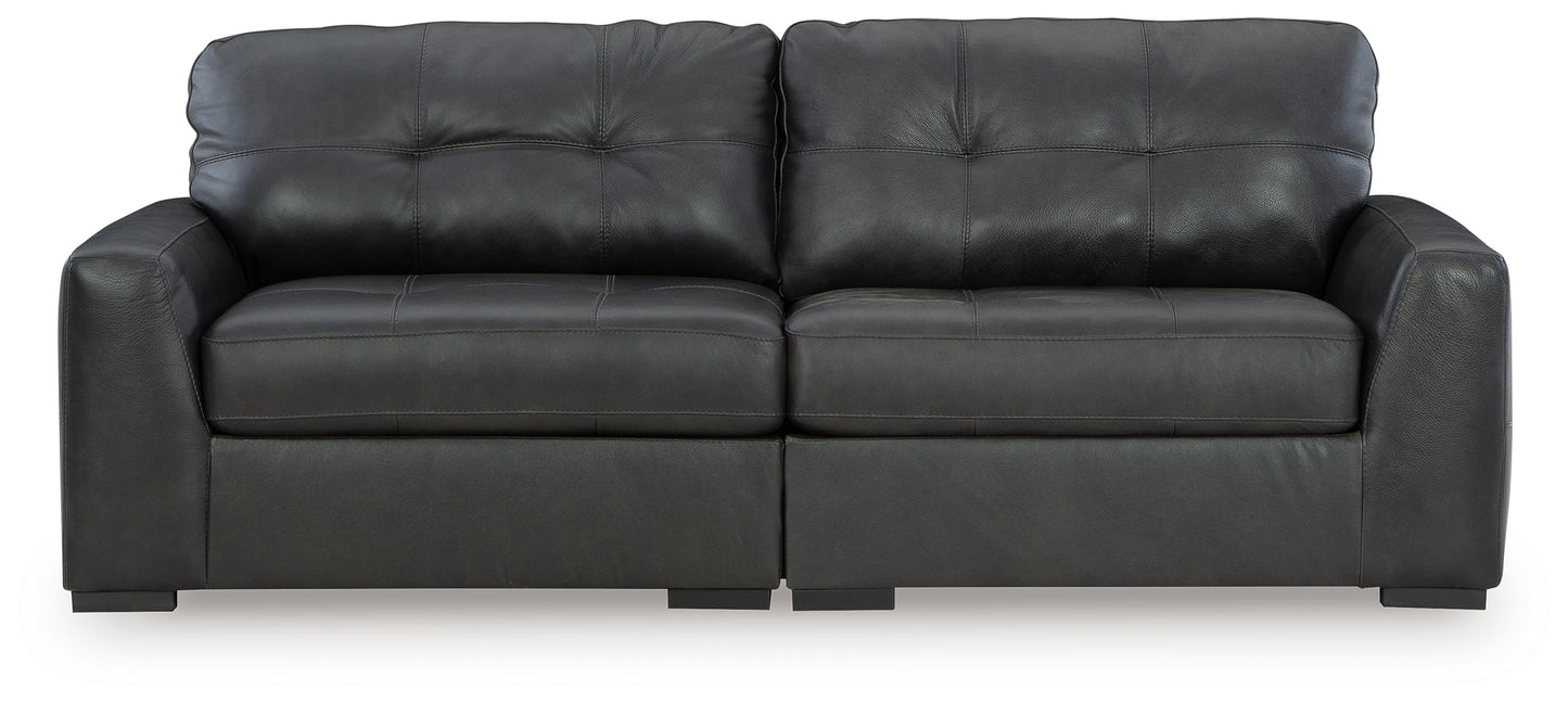 Auburndale Furniture Outlet - Ashley Furniture - Brindley Pier Sectional - RAF 2-Piece Sectional Loveseat / Fog - 99503S1