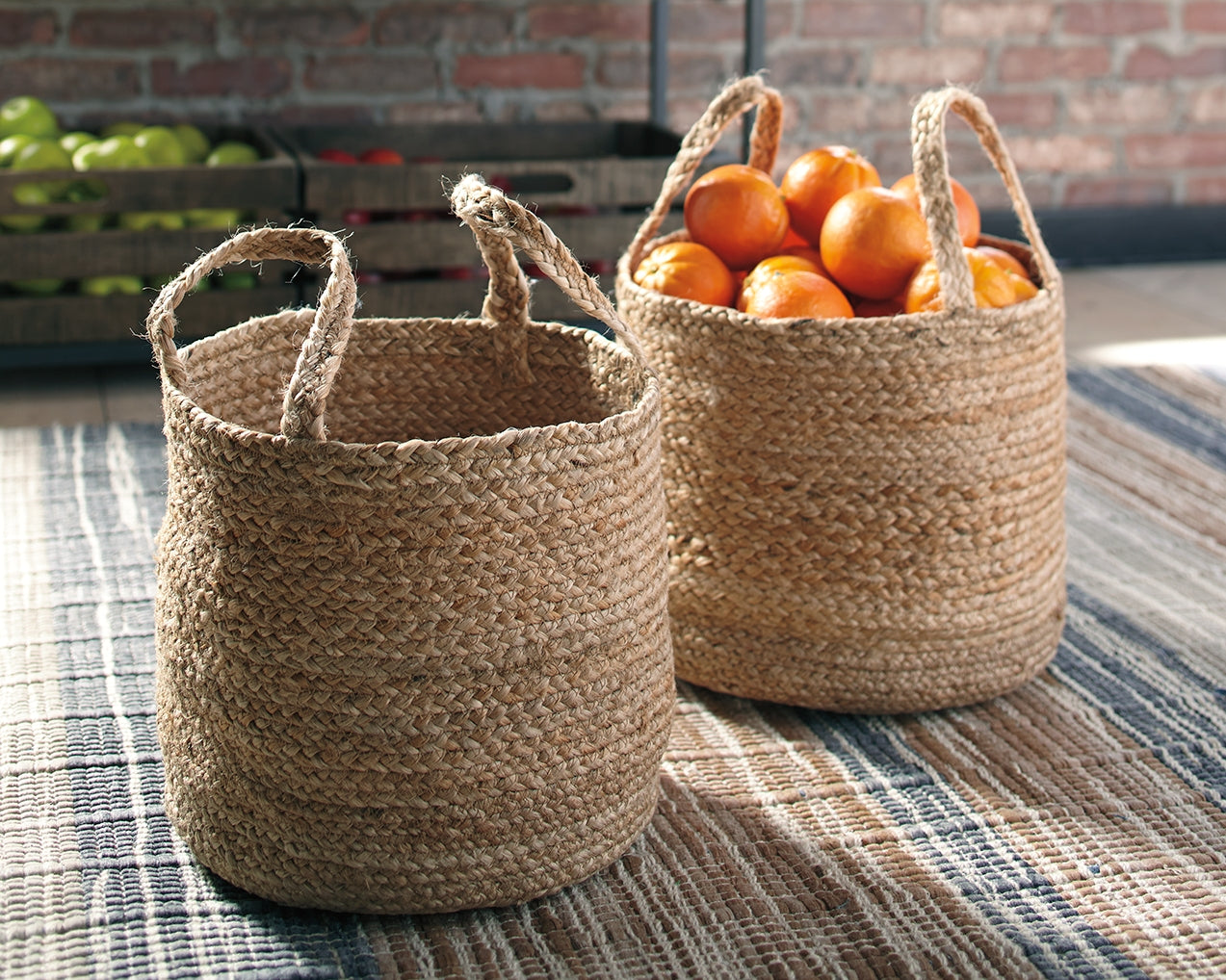 Auburndale Furniture Outlet - Ashley Furniture - Brayton Basket - Basket Set (Set of 2) / Natural - A2000094